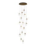 Aurelia 16-Light Gold Staircase Chandelier, Modern Linear LED Pendant for High Ceilings