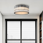 Lumina Crystal Flush Mount Ceiling Light in Black and Glass