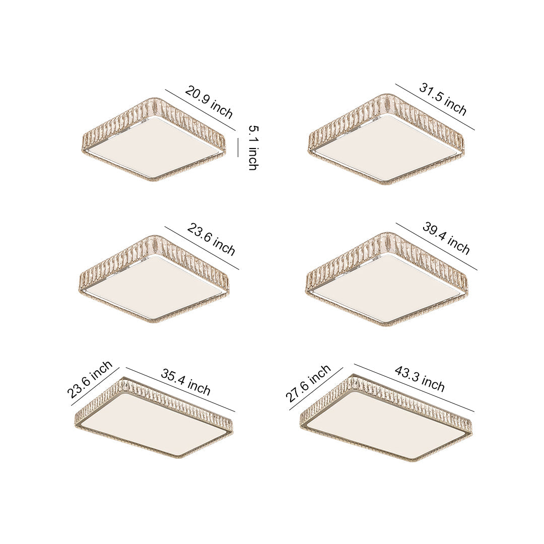 Crystal Flush Mount Ceiling Light Modern Minimalist Chrome LED