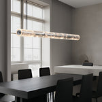 Modern Crystal Linear Pendant Light with Adjustable Cord
