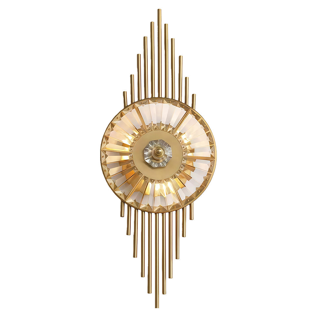 Aurelia Crystal Wall Sconce in Brass Stainless Steel for Modern Interiors