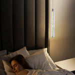 Linear Crystal Pendant Light | Modern Chrome LED Hanging Lamp for Dining Room & Kitchen Island