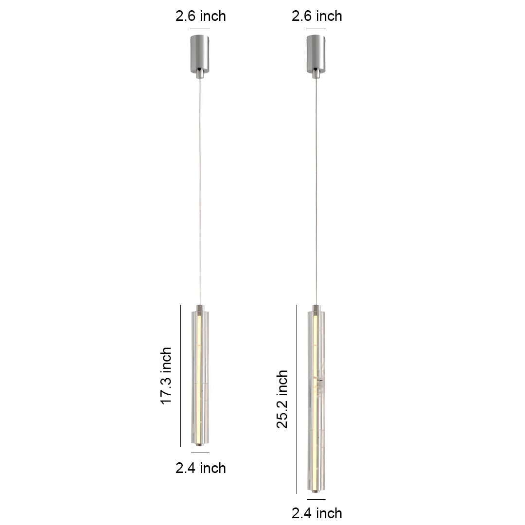 Linear Crystal Pendant Light | Modern Chrome LED Hanging Lamp for Dining Room & Kitchen Island