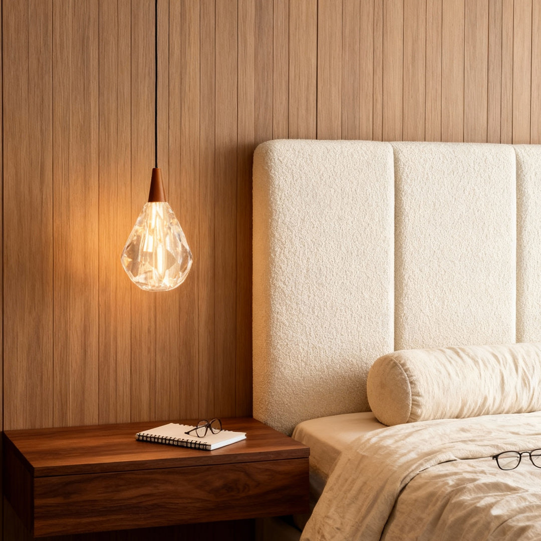 Aurelia Crystal Pendant Light – Minimalist Gold LED Chandelier for Dining and Living Spaces