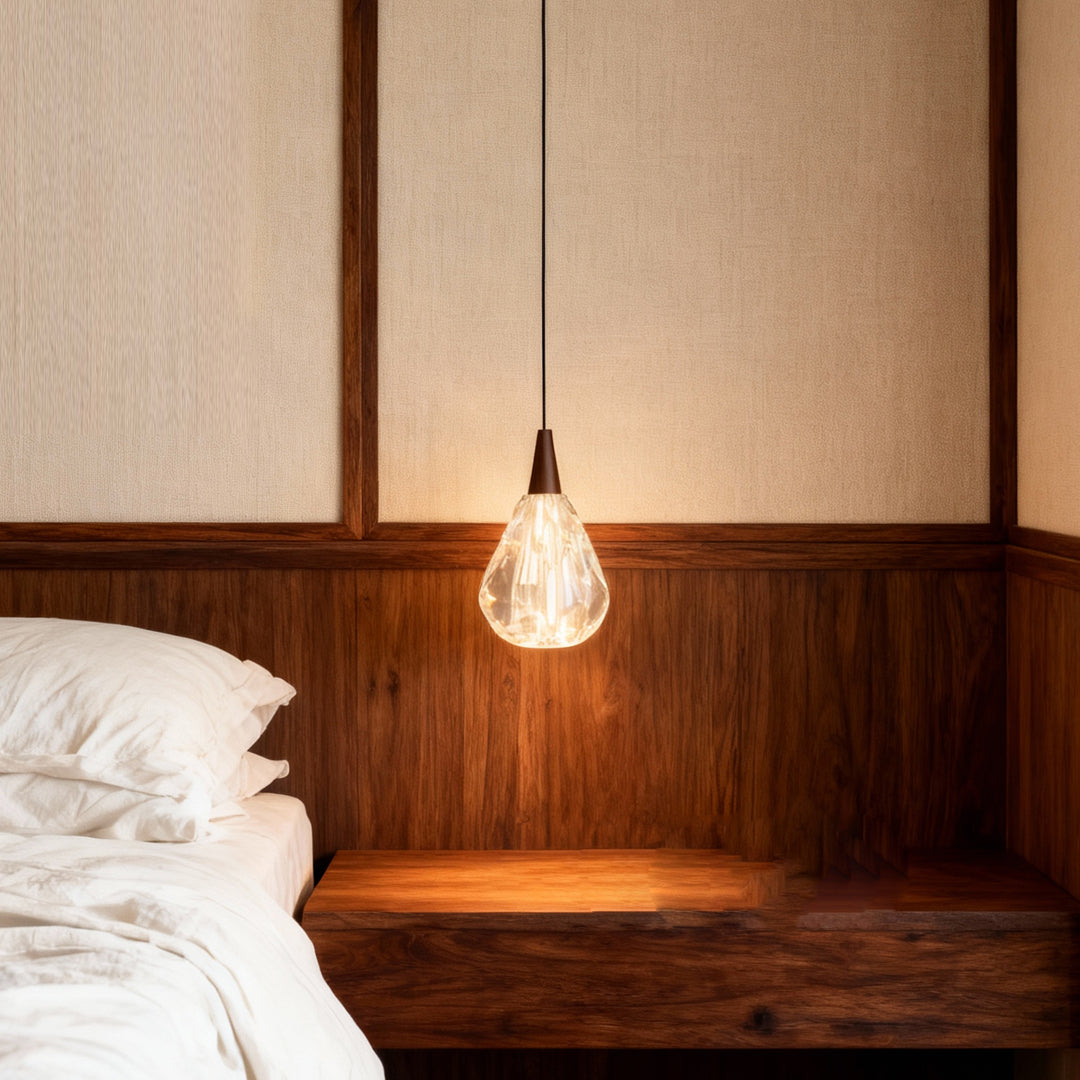 Aurelia Crystal Pendant Light – Minimalist Gold LED Chandelier for Dining and Living Spaces