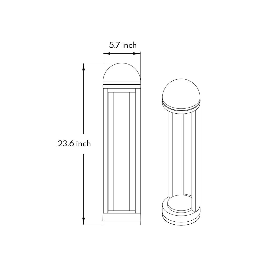 Modern Outdoor Bollard Light – Sand Gray Die-Cast Aluminum Garden Lamp