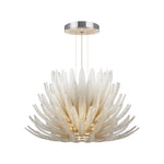 Deco Chrome Chandelier with Clear Glass Shades, Modern LED Ceiling Light