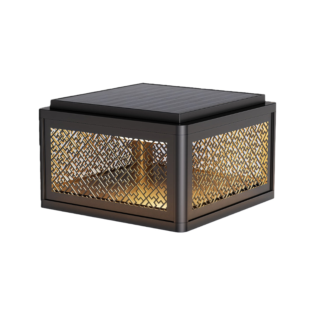 Modern Square Pillar Gate Light with Solar & Hardwired Options