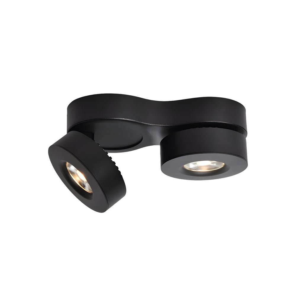 Aria Double-Head Adjustable Ceiling Spotlight in Black or White