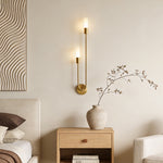 Aurelia Double Head LED Wall Sconce in Gold or Black, Modern Luxury Lighting for Bedroom and Living Room