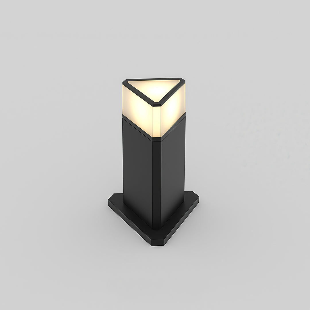 Modern Outdoor Pathway Bollard Lights, Black Aluminum LED Landscape Lighting