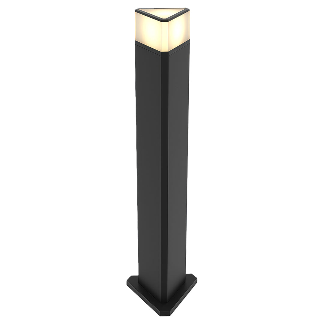 Modern Outdoor Pathway Bollard Lights, Black Aluminum LED Landscape Lighting