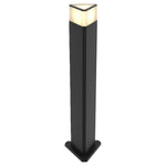 Modern Outdoor Pathway Bollard Lights, Black Aluminum LED Landscape Lighting