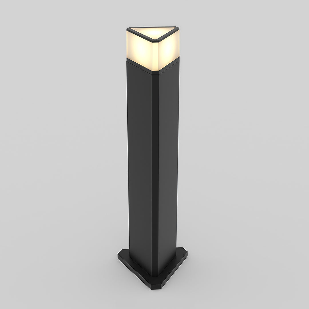 Modern Outdoor Pathway Bollard Lights, Black Aluminum LED Landscape Lighting