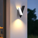 Geometric Up and Down Outdoor Wall Light in Stainless Steel