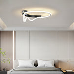 Geometric LED Flush Mount Ceiling Light in Minimalist Iron and Silicone