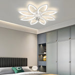 Modern Floral Ceiling Fan with LED Light – 6 or 8 Lights