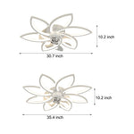 Modern Floral Ceiling Fan with LED Light – 6 or 8 Lights