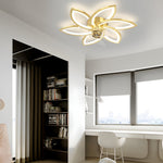 Modern Floral Ceiling Fan with LED Light – 6 or 8 Lights