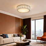 Lumière Cristal Flush Ceiling Light in Gold with LED Crystal Accents
