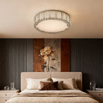 Lumière Cristal Flush Ceiling Light in Gold with LED Crystal Accents