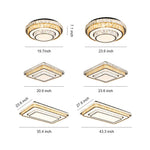 Crystal Flush Mount Ceiling Light with Chrome Frame, Modern LED Ceiling Lamp