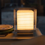 Wabi-Sabi Japanese Paper Table Lamp with Chrome Accent