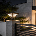Geometric Aluminum LED Pillar Light for Modern Gateways