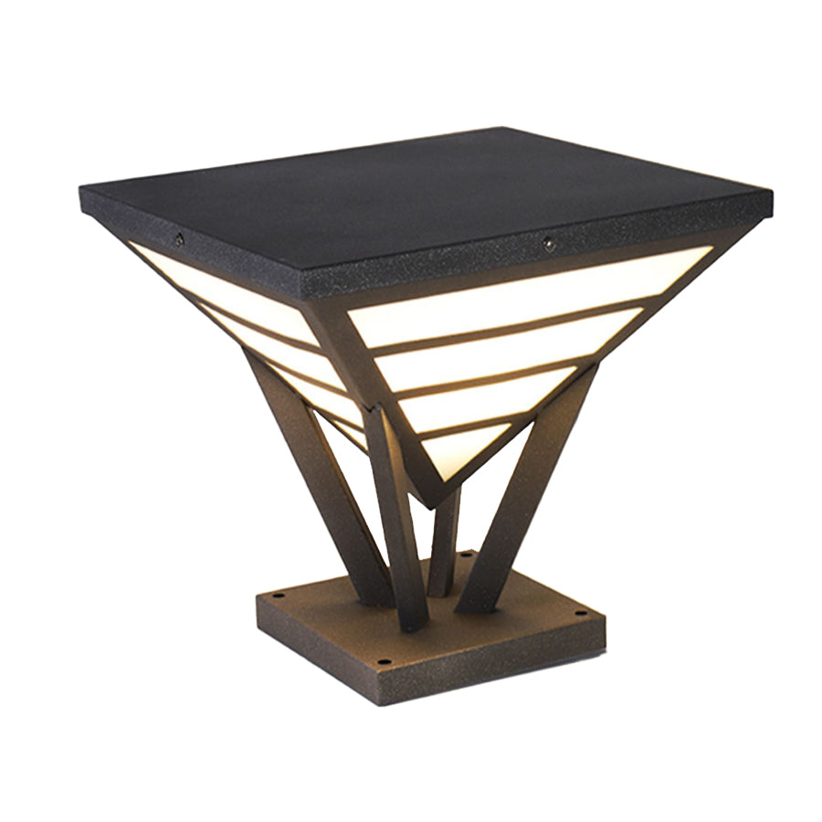 Geometric Aluminum LED Pillar Light for Modern Gateways