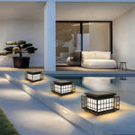 Modern Gate Pillar Lights Outdoor Waterproof Stainless Steel Column Lanterns