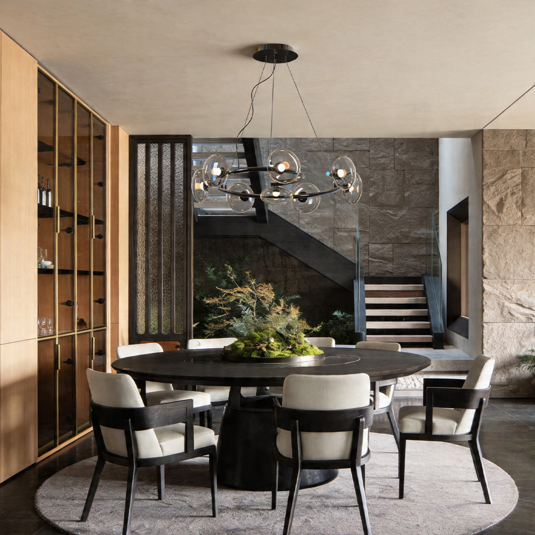 Molecule Bean Modern Chandelier | 6/8-Light LED Pendant for Dining & Living