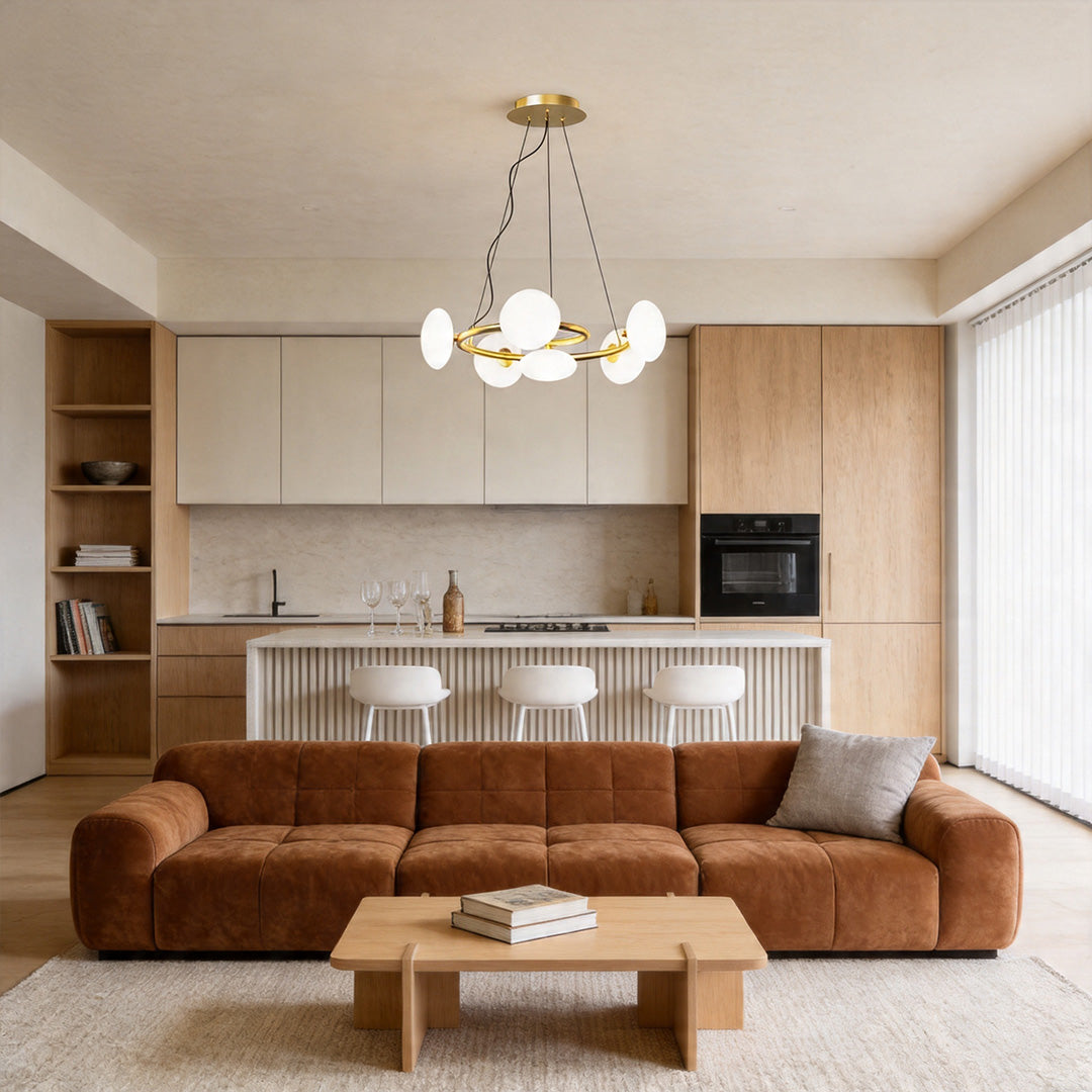 Molecule Bean Modern Chandelier | 6/8-Light LED Pendant for Dining & Living