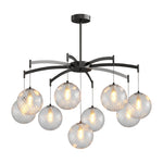 Lumière Moderne Glass Ball Chandelier in Brass, Nickel, or Black