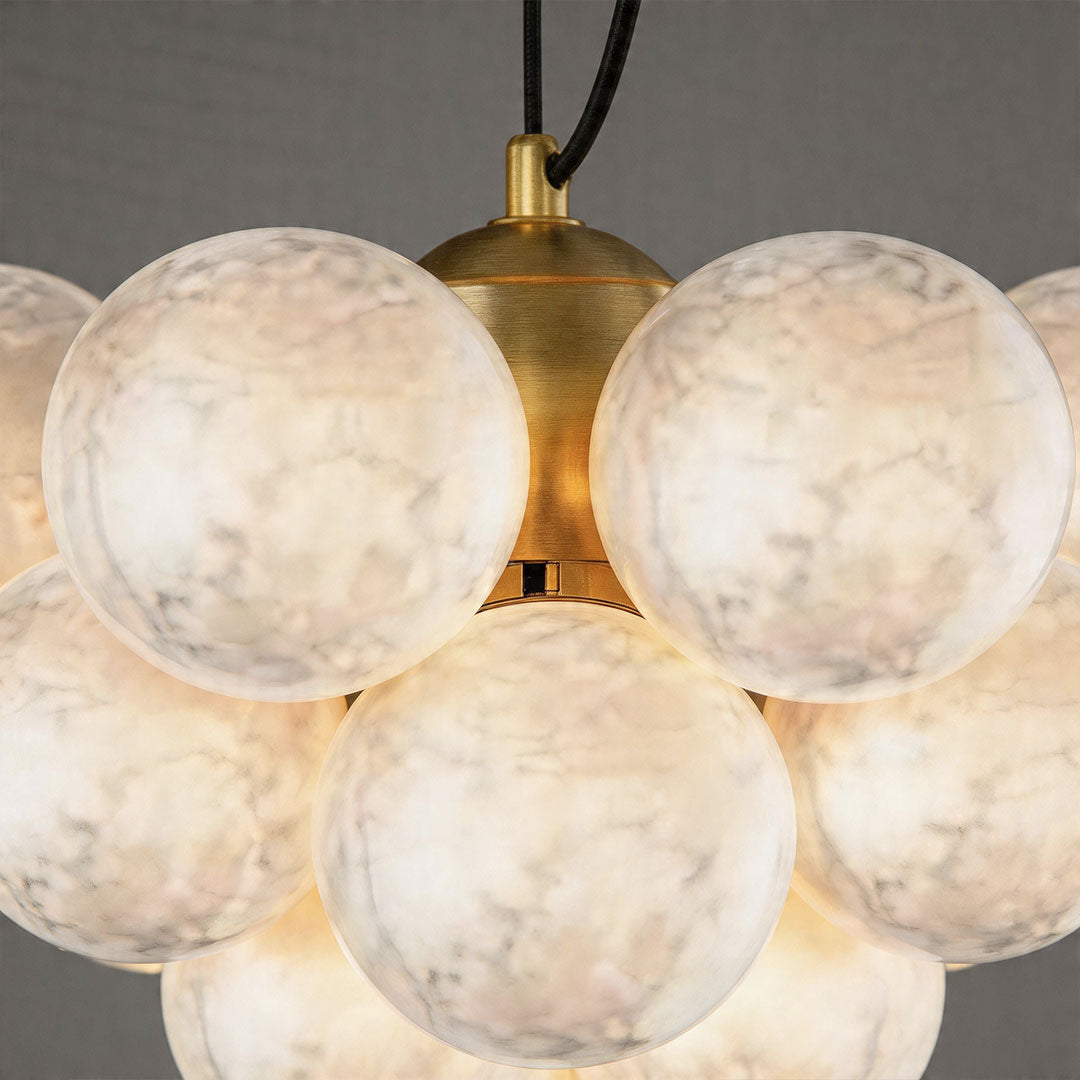 Aurelia Glass Bubble Chandelier, Modern Multi-Head LED Ceiling Light