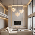 Aurelia Glass Bubble Chandelier, Modern Multi-Head LED Ceiling Light