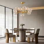 Celestial Glass Globe Chandelier – Modern Molecular LED Pendant for Dining and Living Spaces