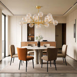 Celestial Glass Globe Chandelier – Modern Molecular LED Pendant for Dining and Living Spaces