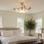 Lumina Gold Ceiling Fan with Integrated LED Light – Modern Nordic Designer Fan