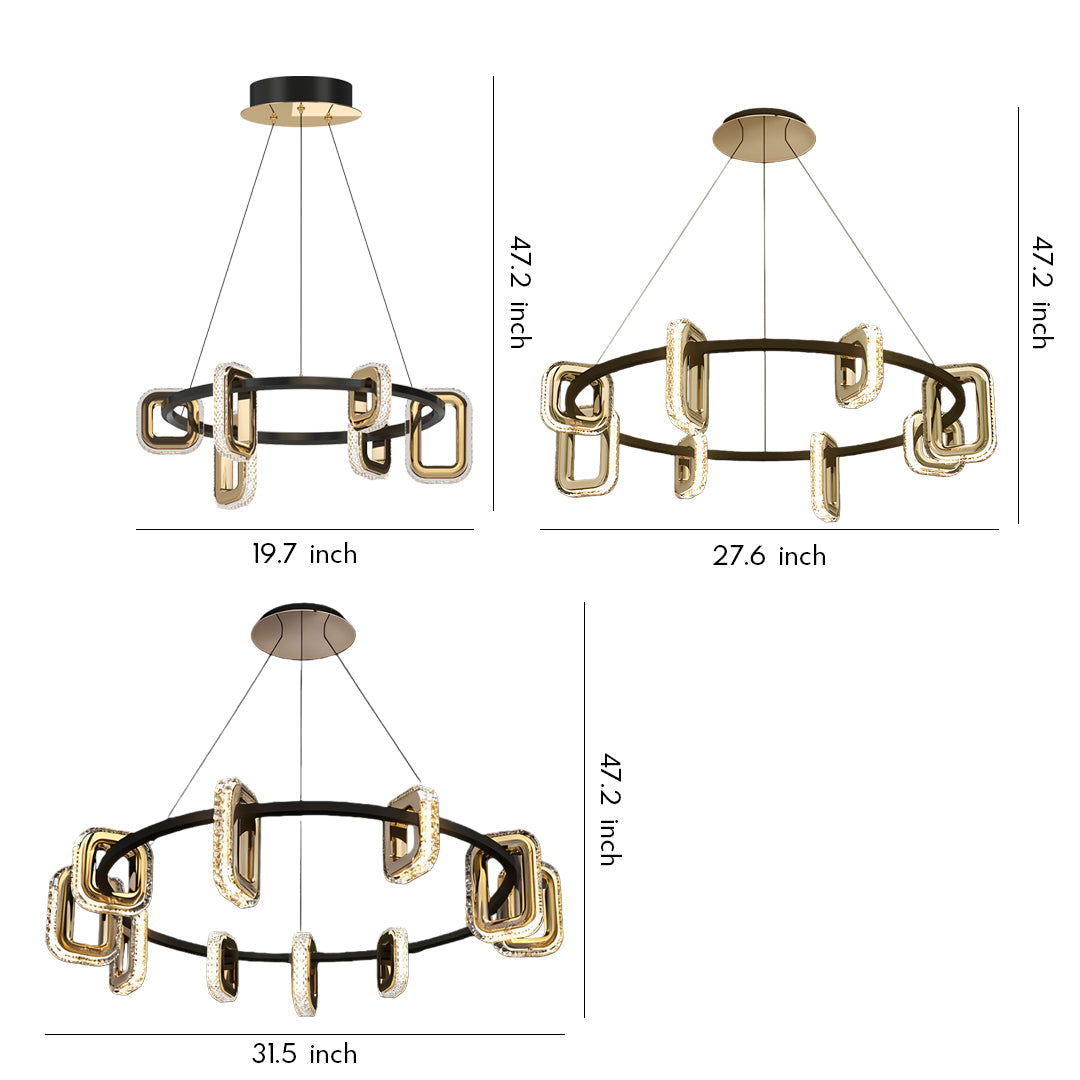 Aurelia Modern Gold Chandelier with Acrylic Shades