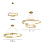 Modern Gold Crystal Ring Chandelier with LED Dimmable Lighting