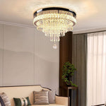 Aurelia Crystal Flush Mount Ceiling Light in Gold Stainless Steel