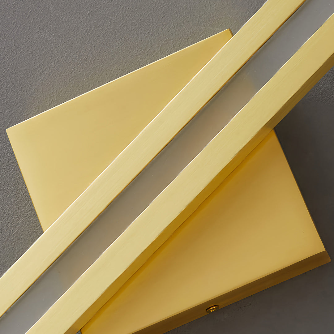 Sculptural Linear LED Wall Sconce in Brass and Acrylic