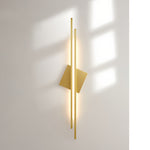 Sculptural Linear LED Wall Sconce in Brass and Acrylic
