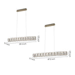 Linear Gold LED Pendant Light with Crystal Accents for Modern Interiors