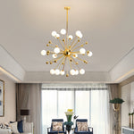 Aurelia 12-Light Gold Sputnik Chandelier in Glass and Iron for Modern Interiors