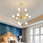Aurelia 12-Light Gold Sputnik Chandelier in Glass and Iron for Modern Interiors
