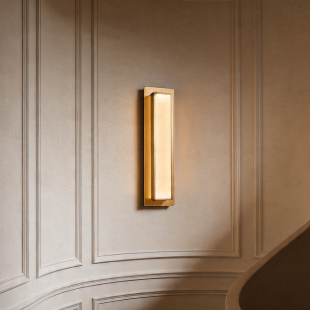 Aurelia Brass and Marble LED Wall Sconce in Gold