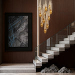Cognac Crystal Staircase Chandelier – Modern Linear LED Pendant for Grand Interiors