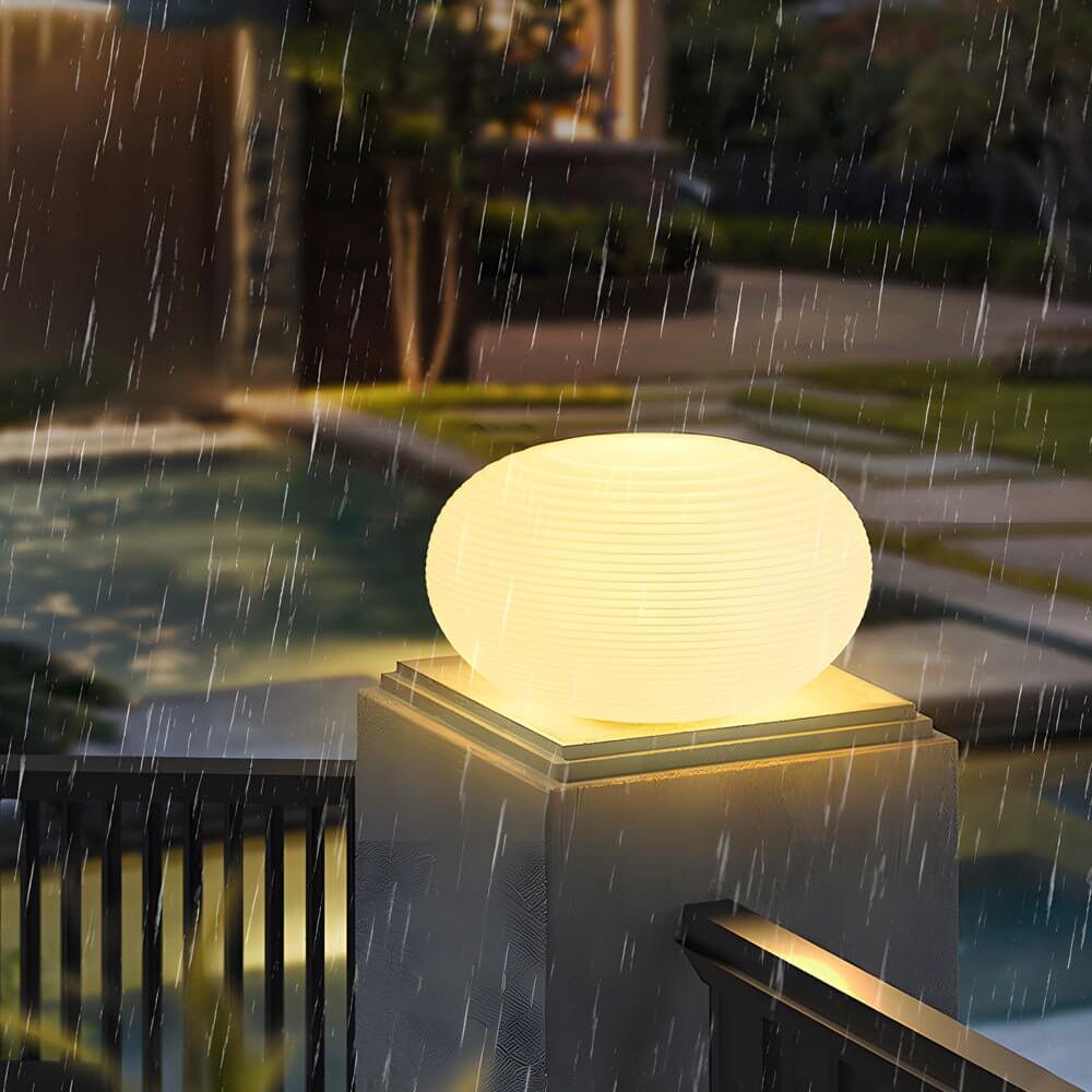 Modern Outdoor Floor Lantern with Warm LED Light – Hardwired Garden Lamp in 13.4" & 15.7"