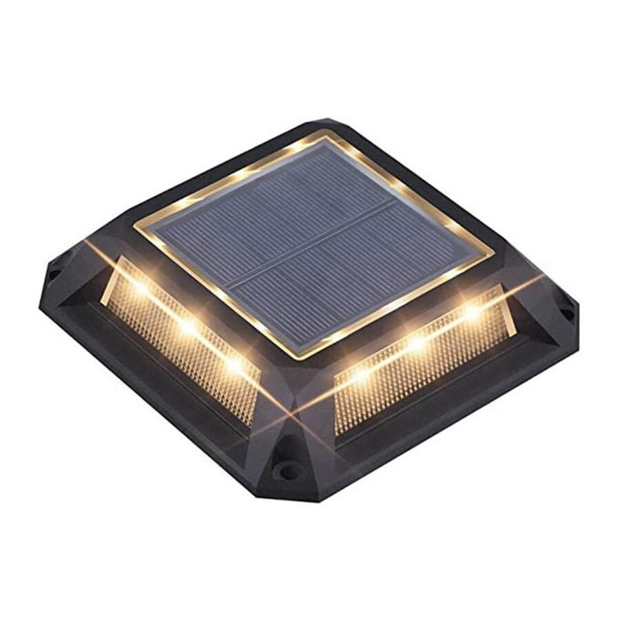 Architectural Solar Deck Lights in Die-Cast Aluminum, Set of Four